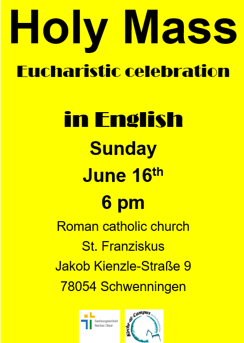 Holy Mass June 16th 6 pm in Schwenningen
